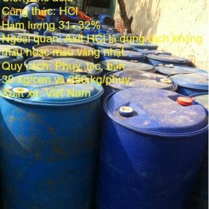 Cung ứng Axit hcl clohidric 32% giá rẻ toàn quốc