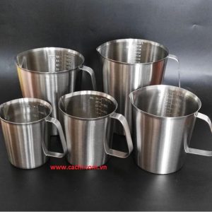 Ca inox chia vạch 2000ml, 1000ml, 500ml không nắp