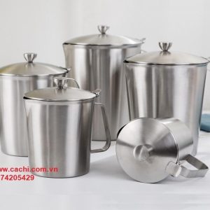 Ca inox chia vạch 2000ml, 1000ml có nắp
