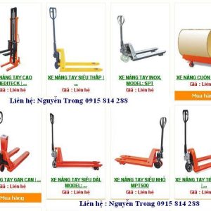 Danh sách xe nâng tay thấp, xe nâng tay